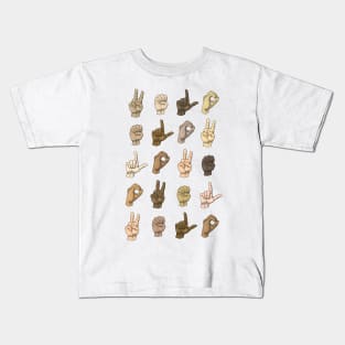 Sign Language - find the love Kids T-Shirt